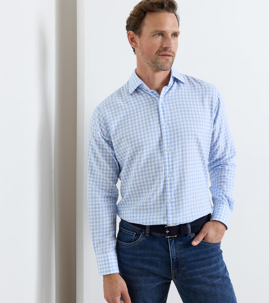 Breeze Cotton Lyocell Sport Shirt by Peter Millar - Blue Bird