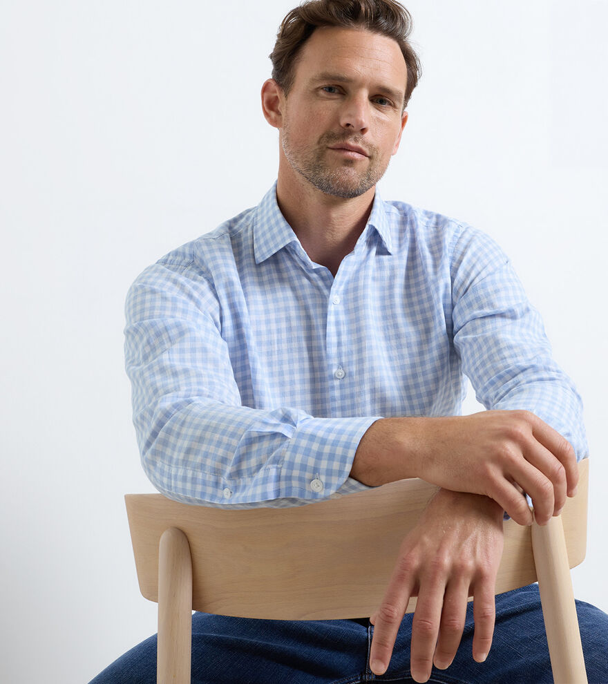 Breeze Cotton Lyocell Sport Shirt by Peter Millar - Blue Bird