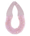 Necklace with pink beaded strands on a white background