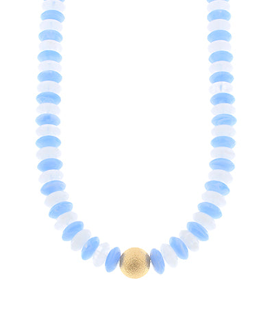 Marble Bead Choker Necklace - Two Colors