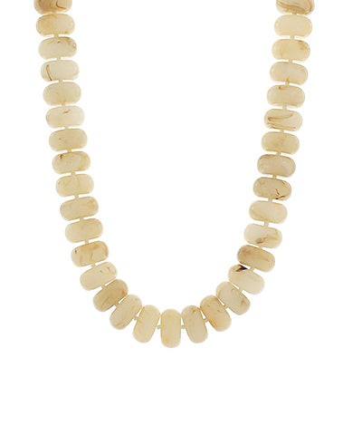 Chunky Rondelle Bead Necklace - Natural