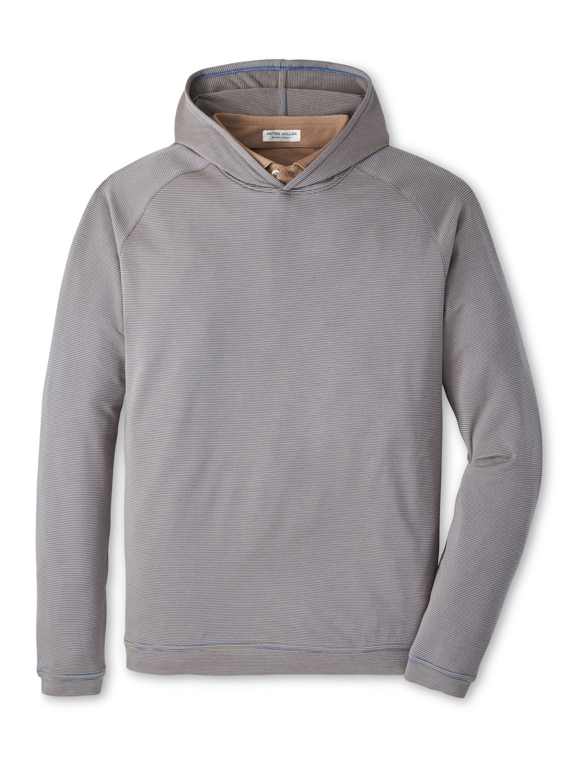Pine Sugar Stripe Performance Hoodie by Peter Millar - Blue Haze