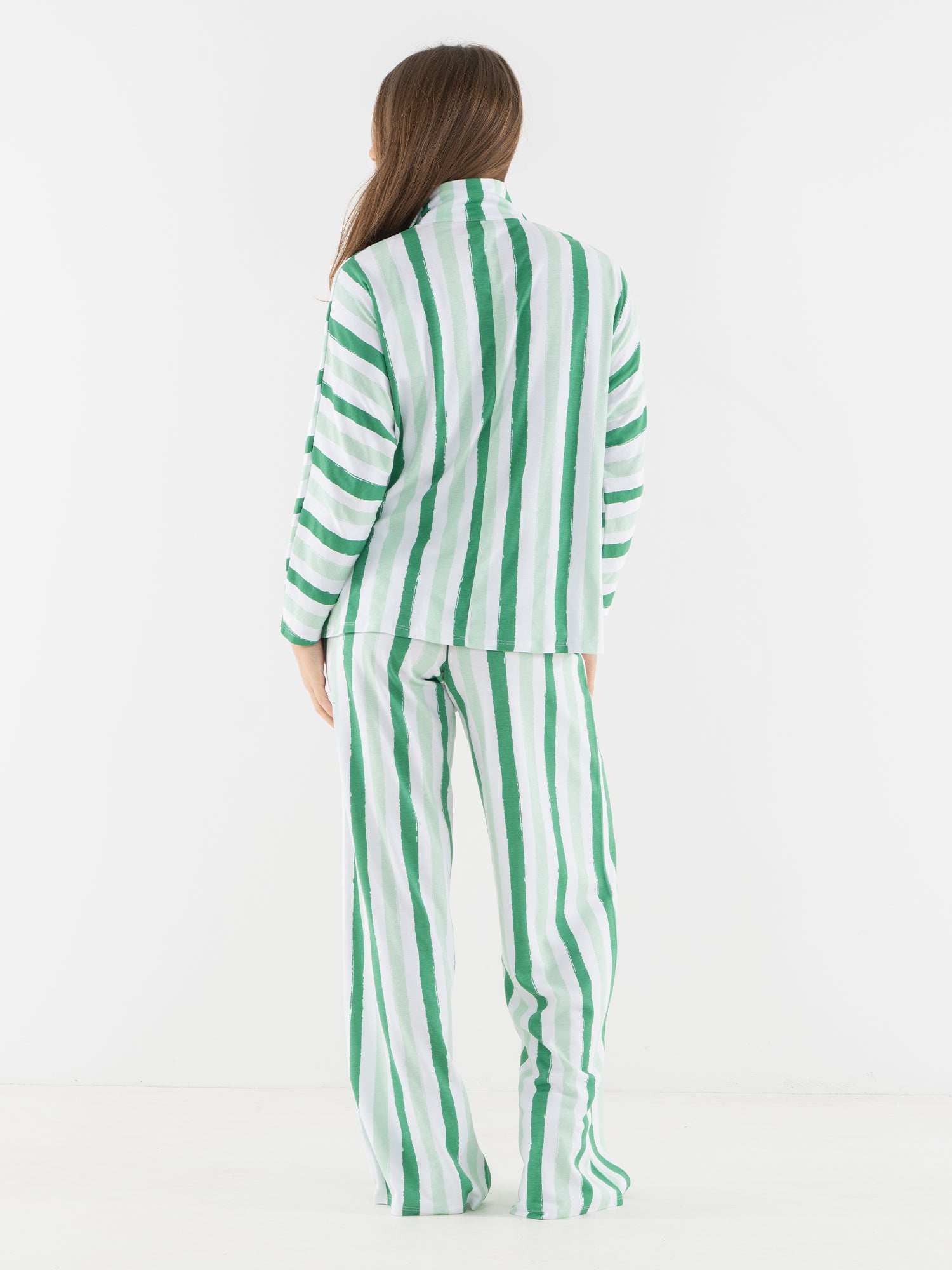 Pajama Pant Set - Mist Green Stripe