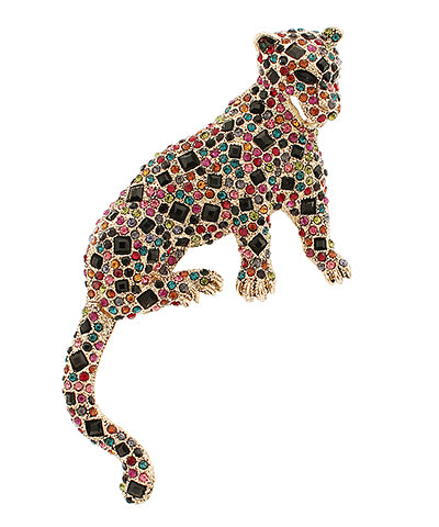 Pave Leopard Brooch