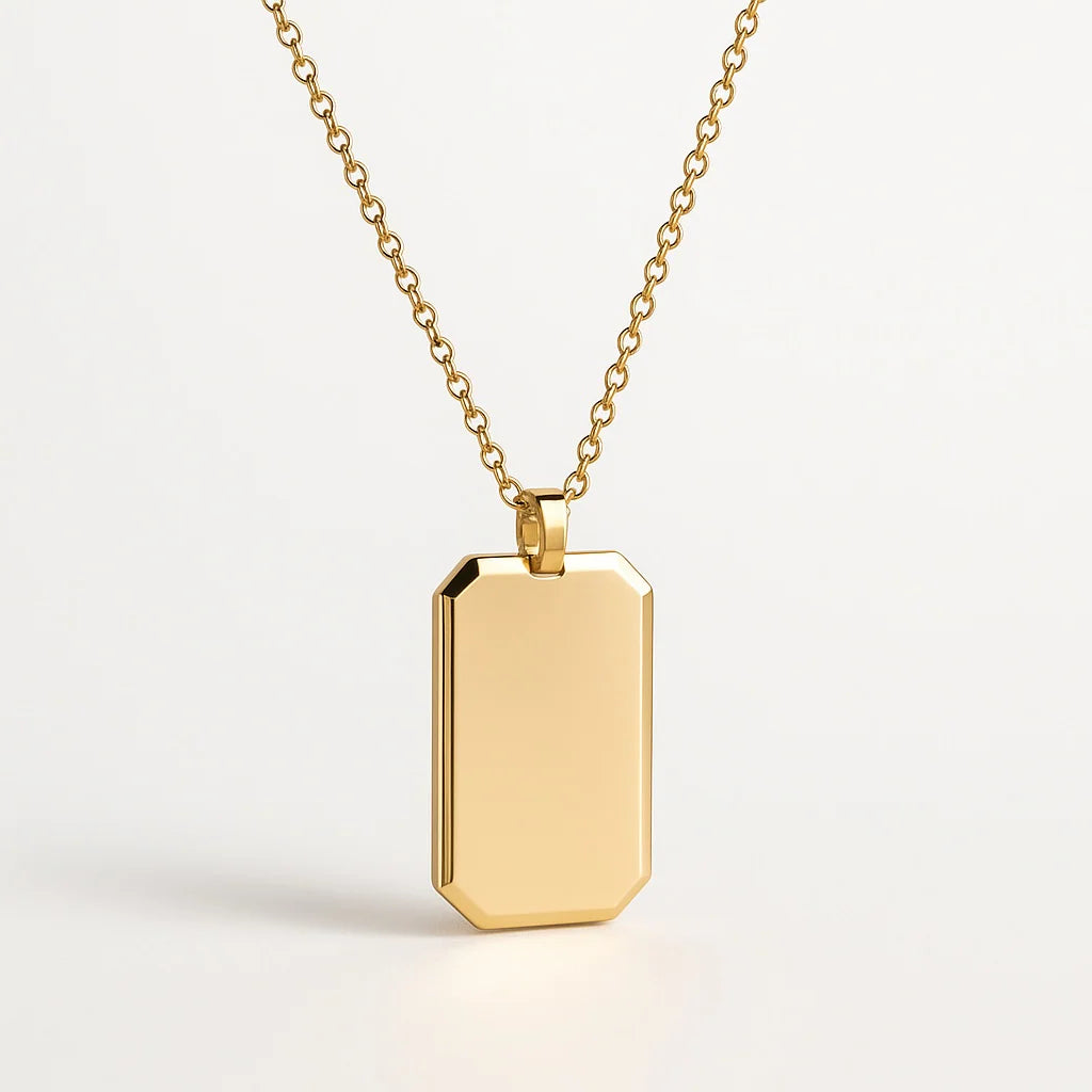 Engravable Octogon Tag (28mm) Necklace