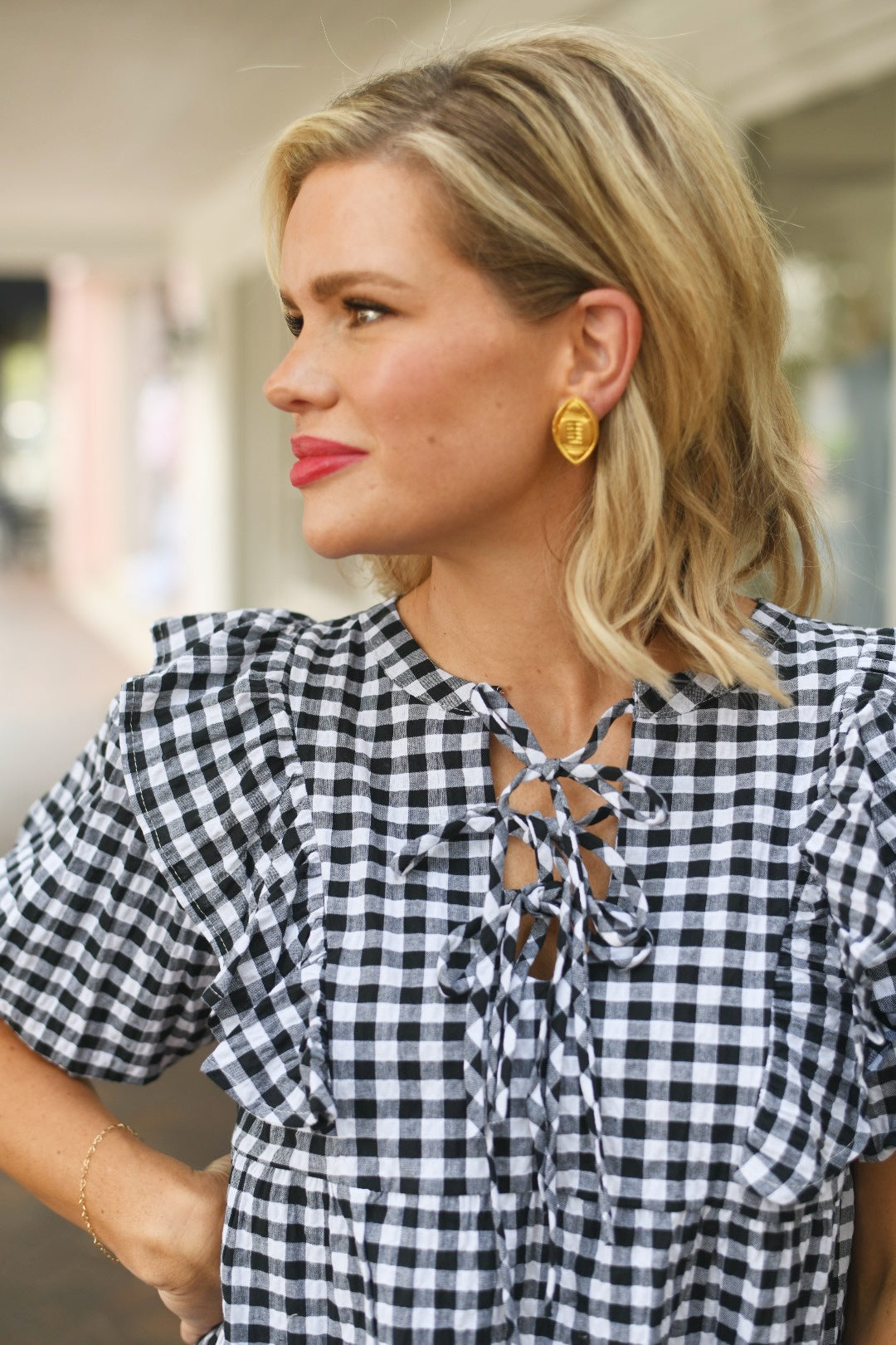 The Franklin Blouse - Black Seer Gingham