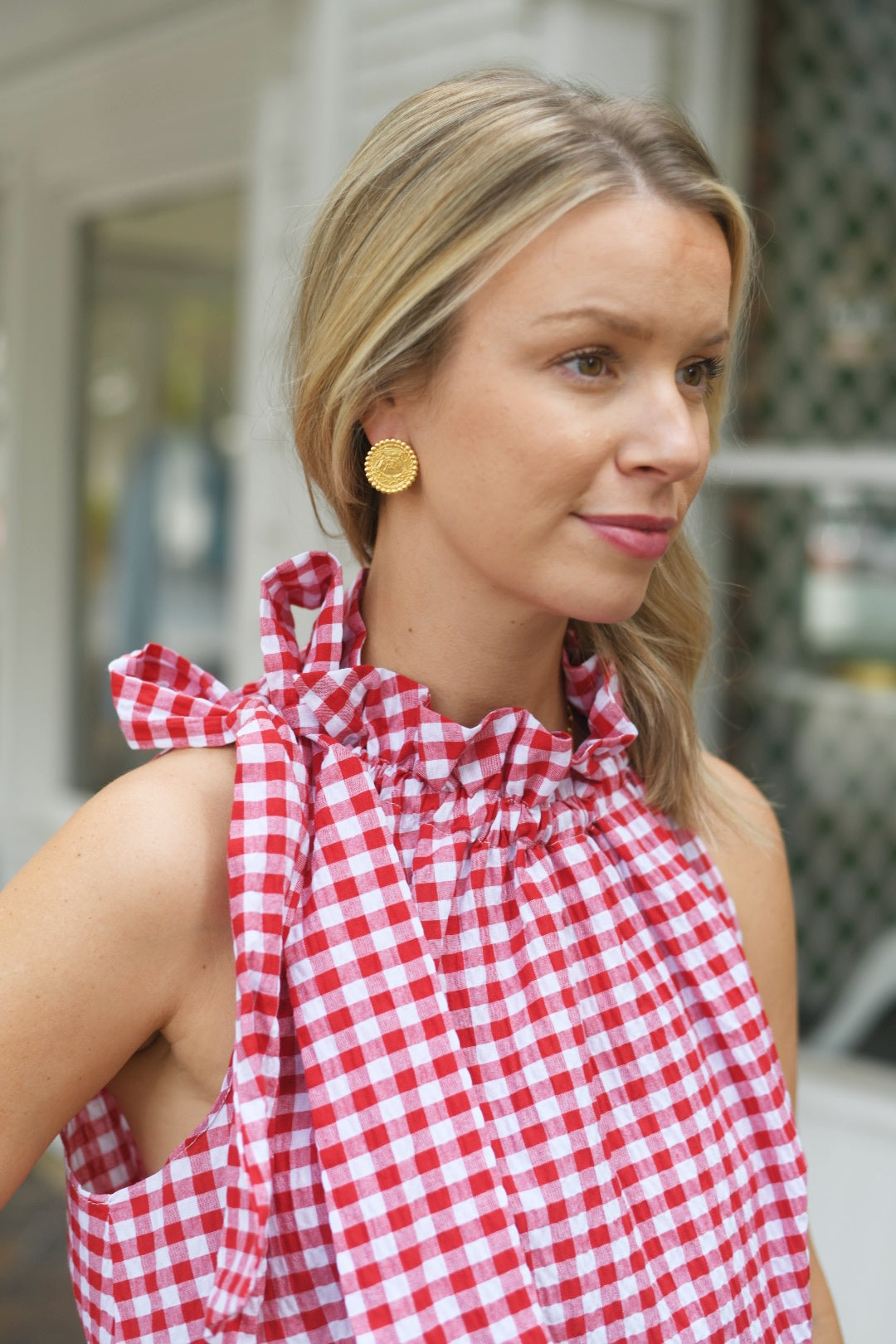 Bulldog Coin Stud - Gold Earring