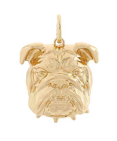 Bulldog Necklace 3D Charm - Gold