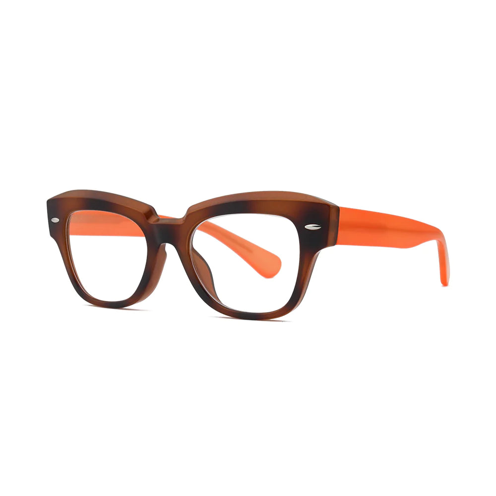 Maje Eyeglass- Striped Brown/Orange