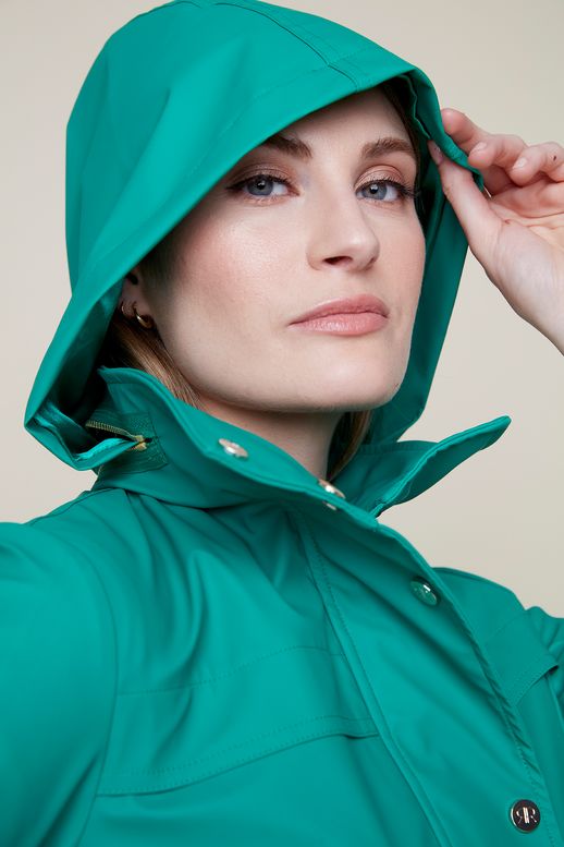 Knit Rain Jacket- Emerald Green