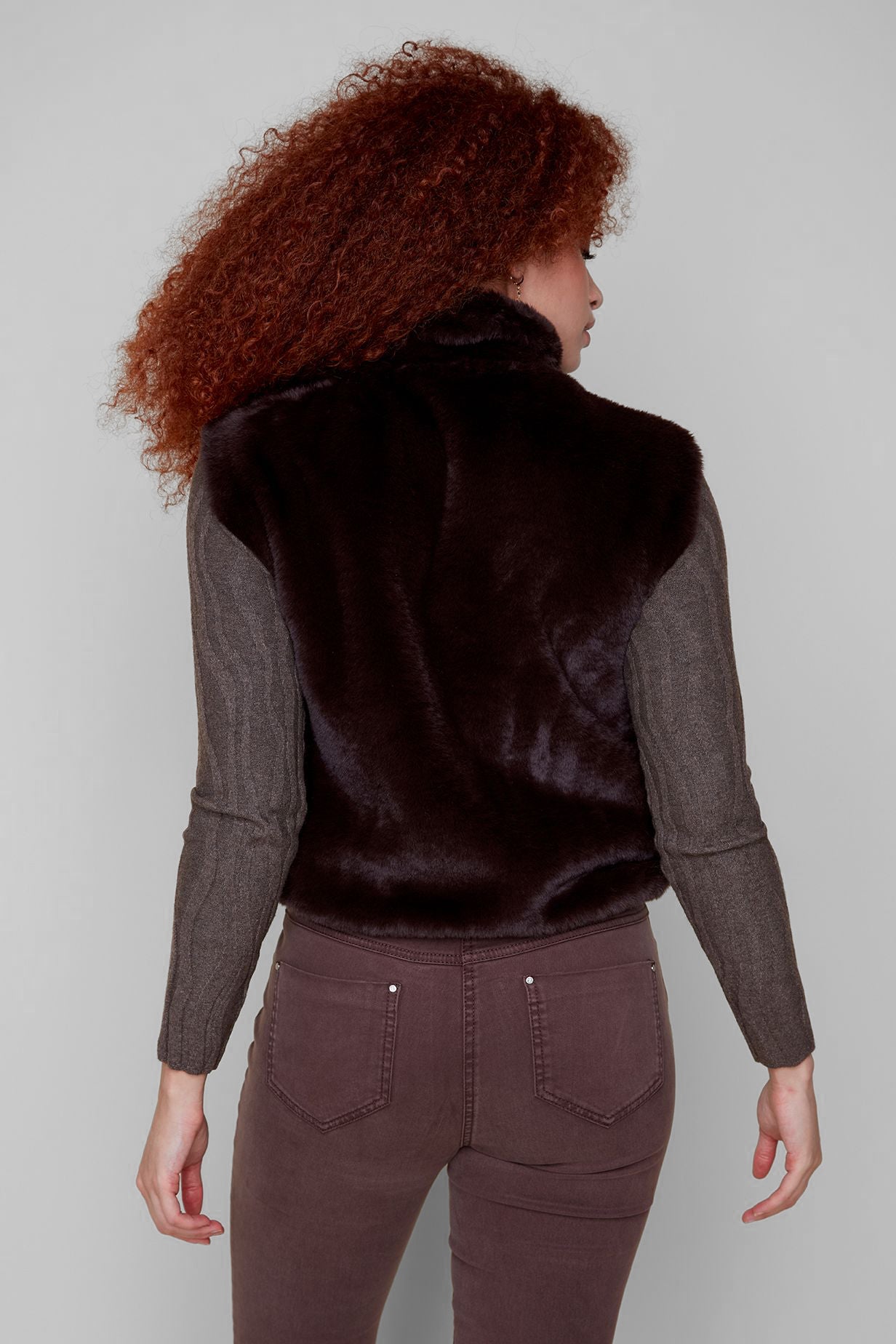 Short Fur Vest - Chocolate