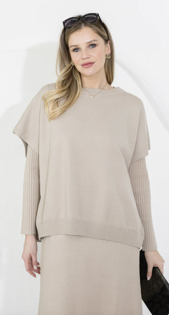 The Sophie Knit Top - Khaki