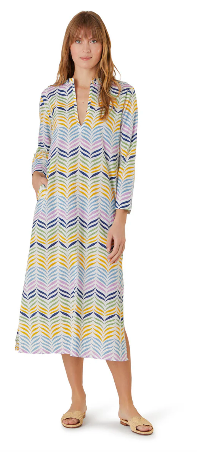 The Classic Shirt Dress - Frond Stripes