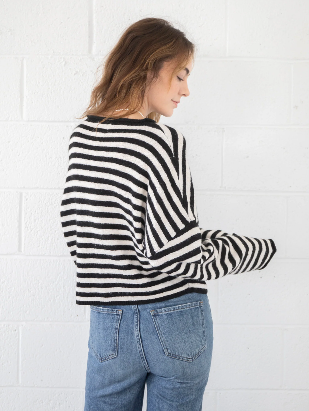 The Kimberly Cardigan - Black and White Stripe