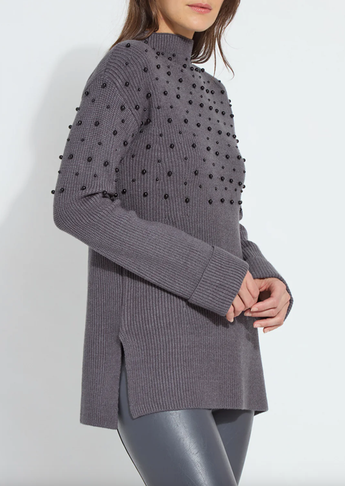 Winona Pearl Pullover Sweater - Grey Melange