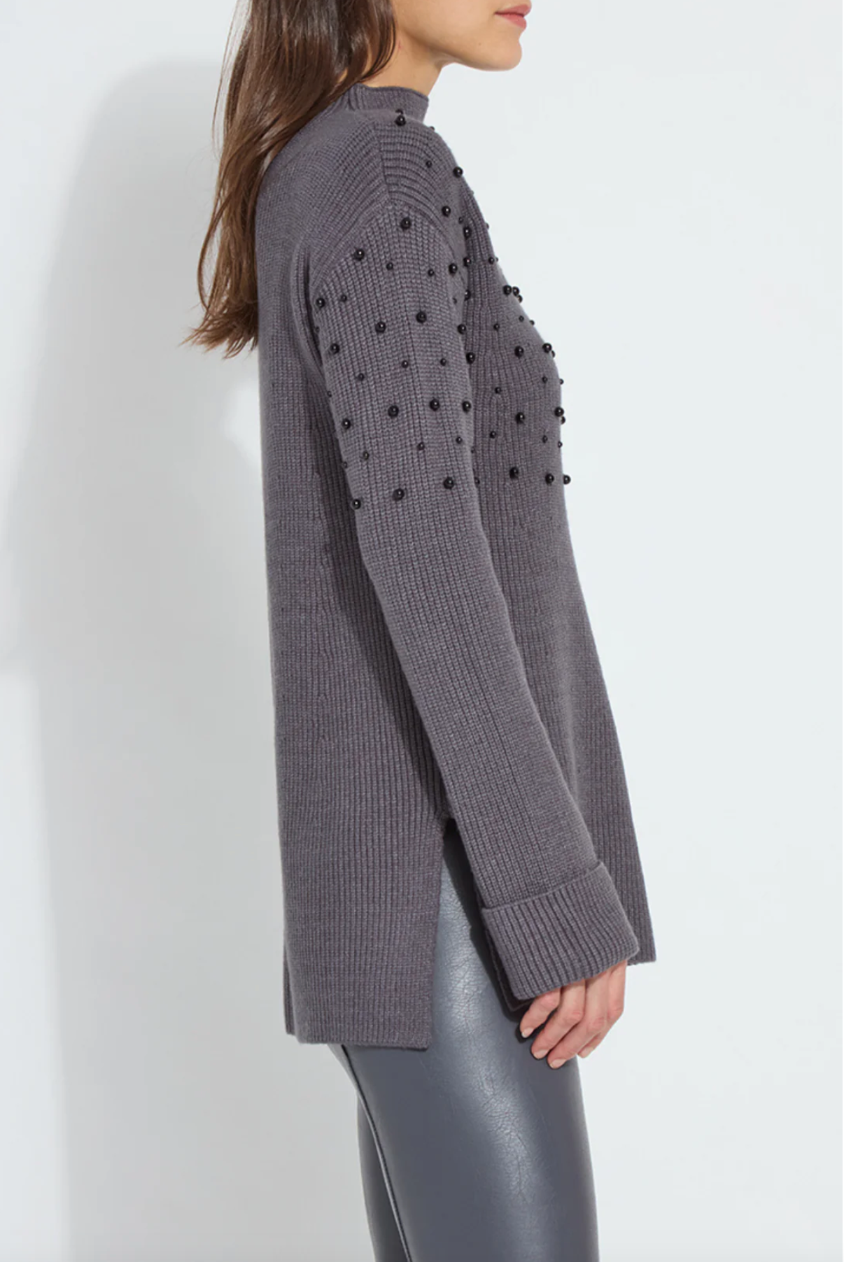 Winona Pearl Pullover Sweater - Grey Melange