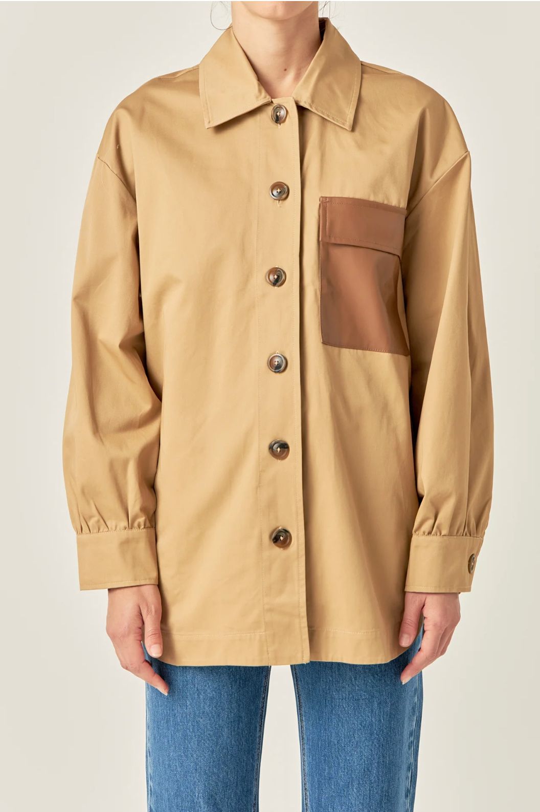 Cotton Twill Shirt Jacket