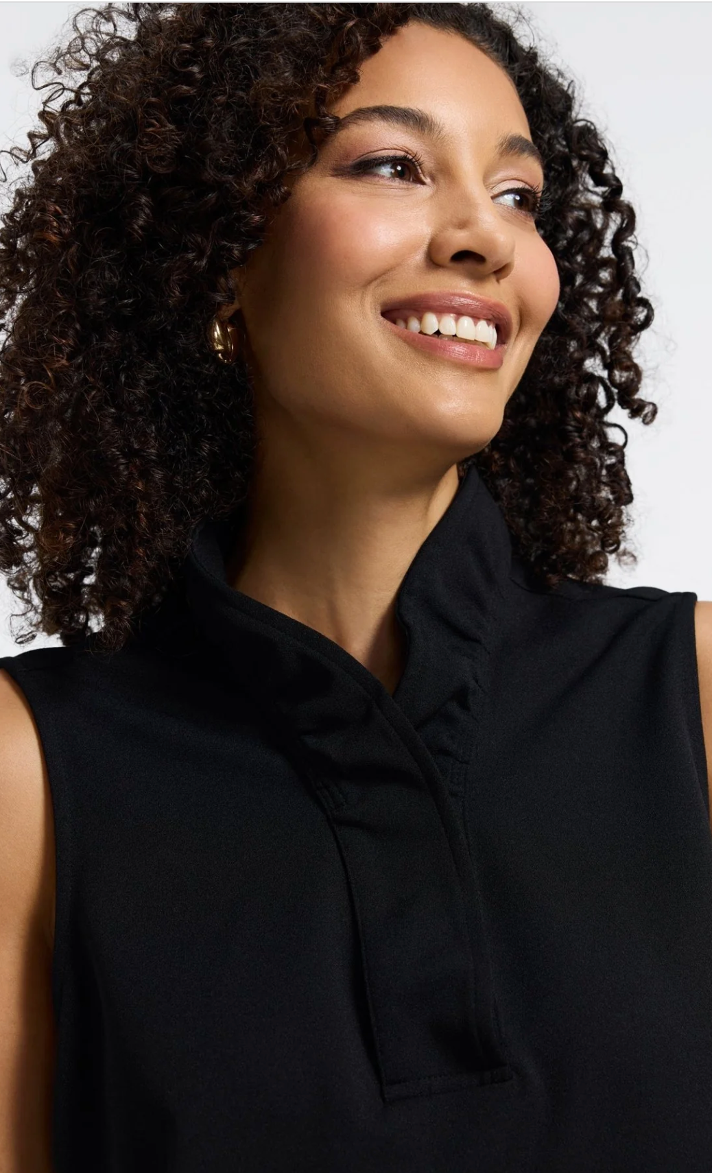 Tammy Knit Crepe Sleeveless Top - Black