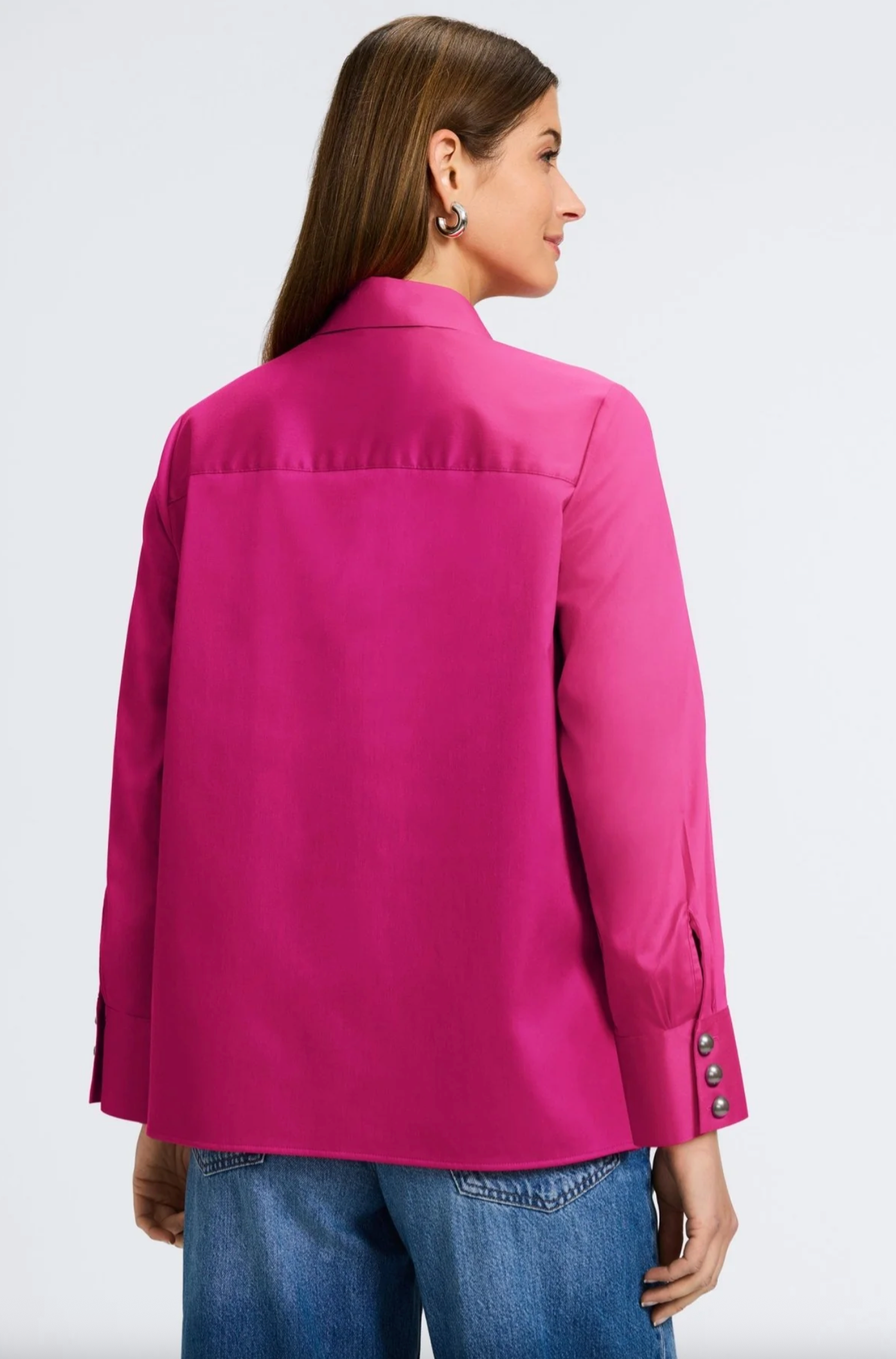 Pearl No Iron Stretch Matte Sateen Long Sleeve Shirt - Pink Tourmaline