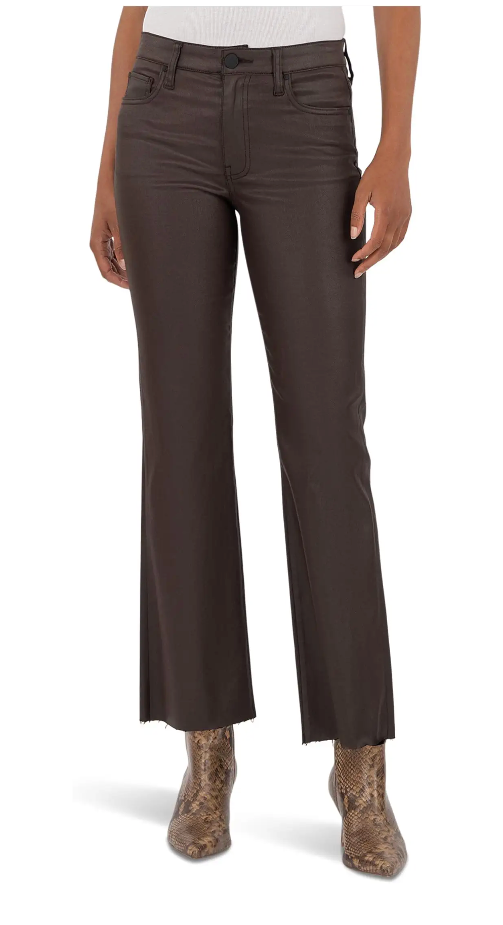 Kelsey High Rise Ankle Flare - Chocolate