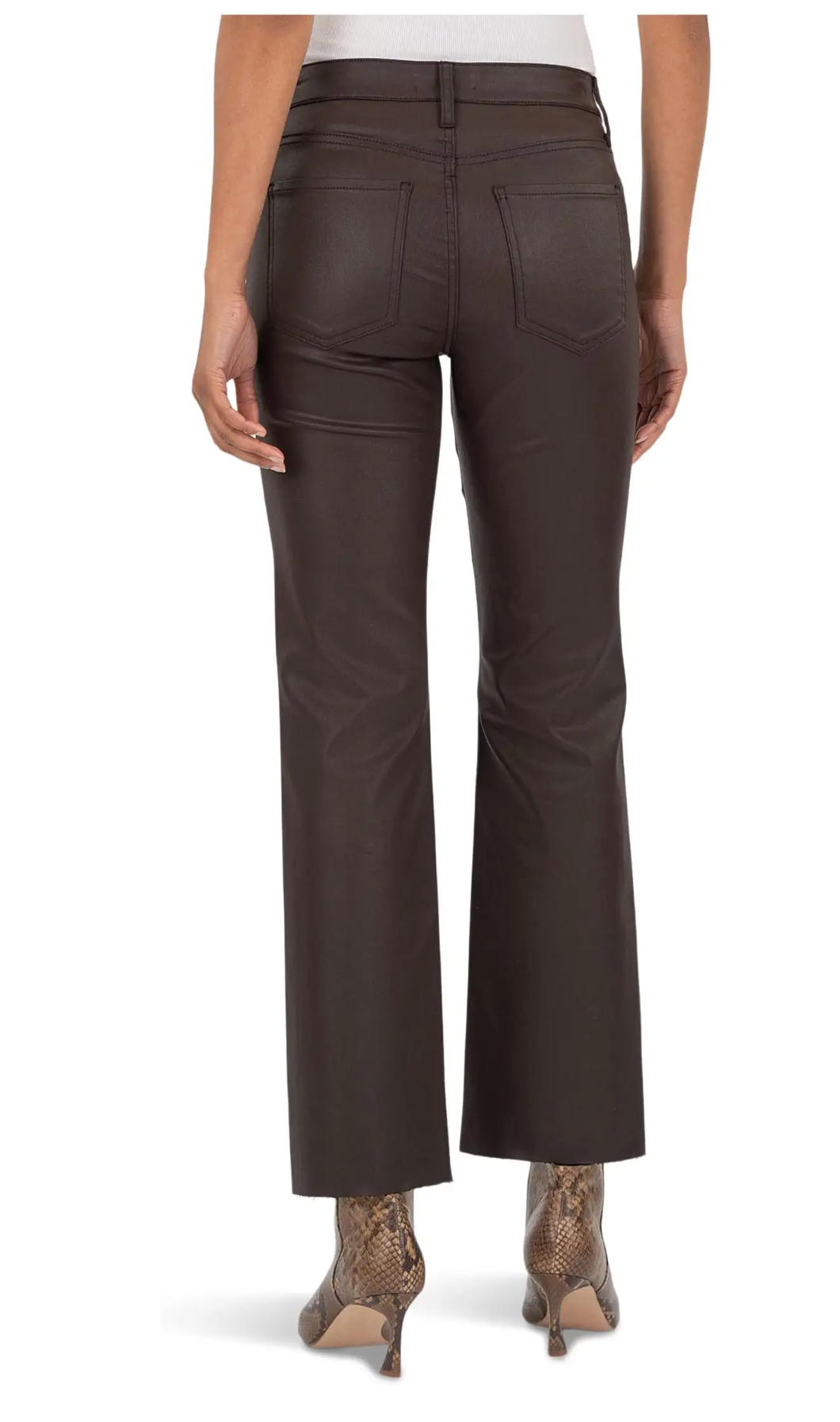 Kelsey High Rise Ankle Flare - Chocolate