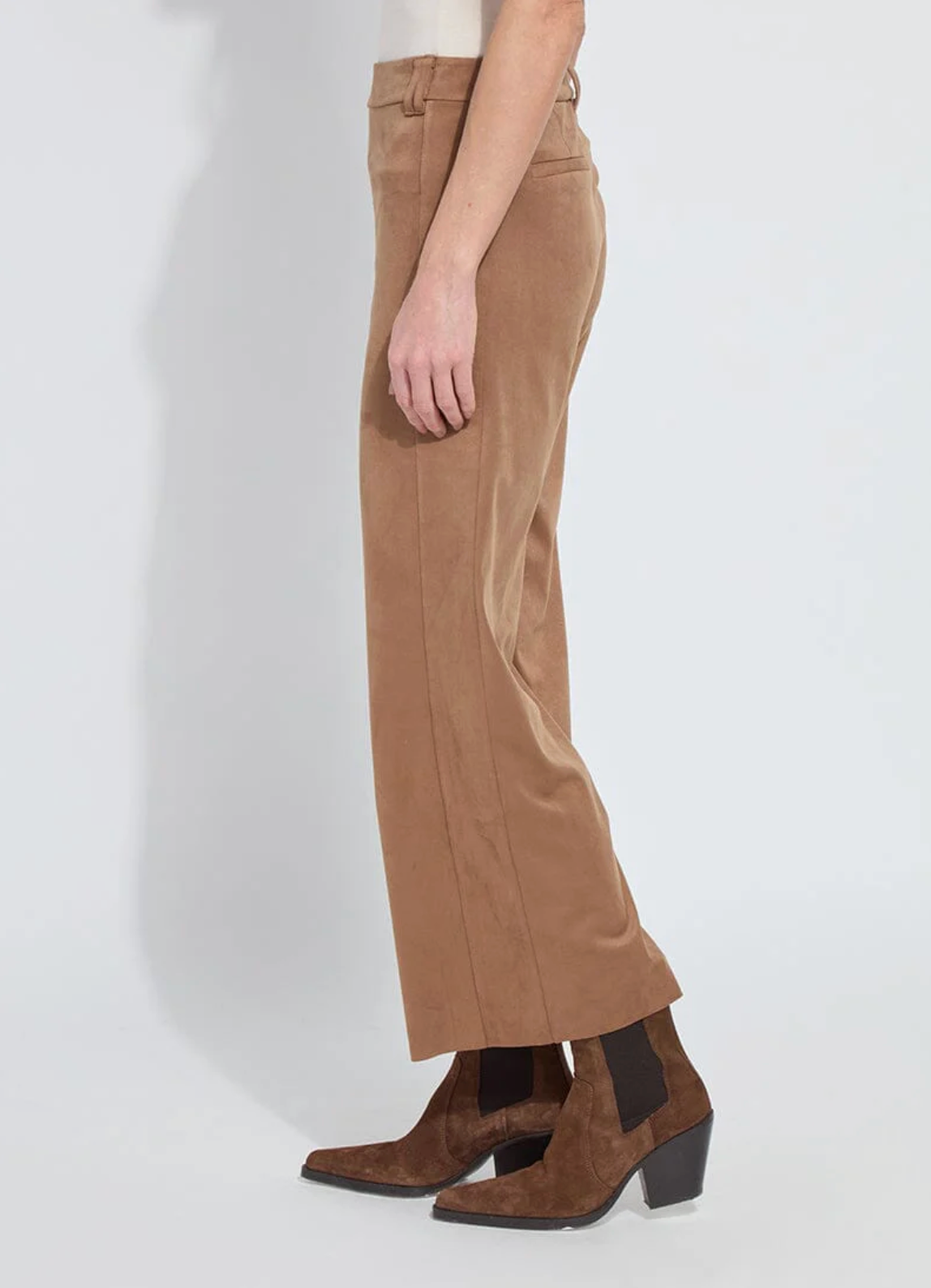 Vionette Vegan Suede Wide Leg Trouser - Lux Camel