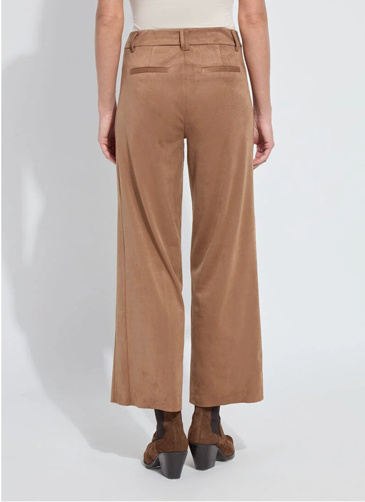 Vionette Vegan Suede Wide Leg Trouser - Lux Camel