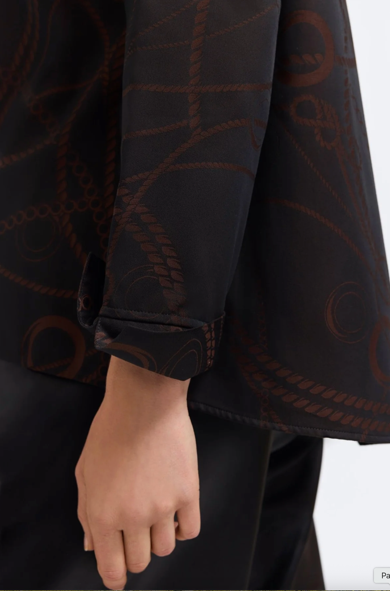 Agnes Chain Stripe Jacquard Long Sleeve Popover Shirt