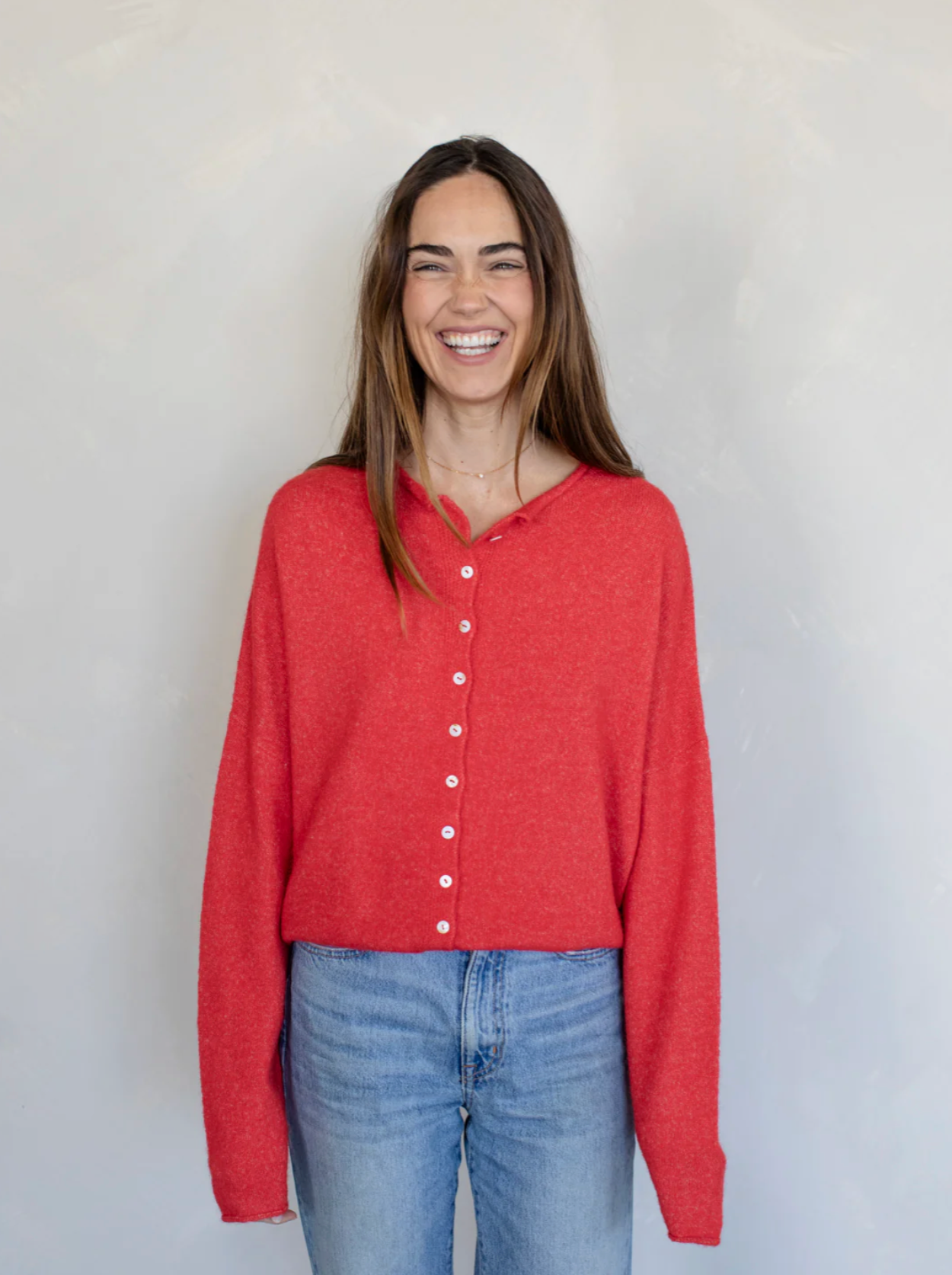 The Piper Cardigan - Red