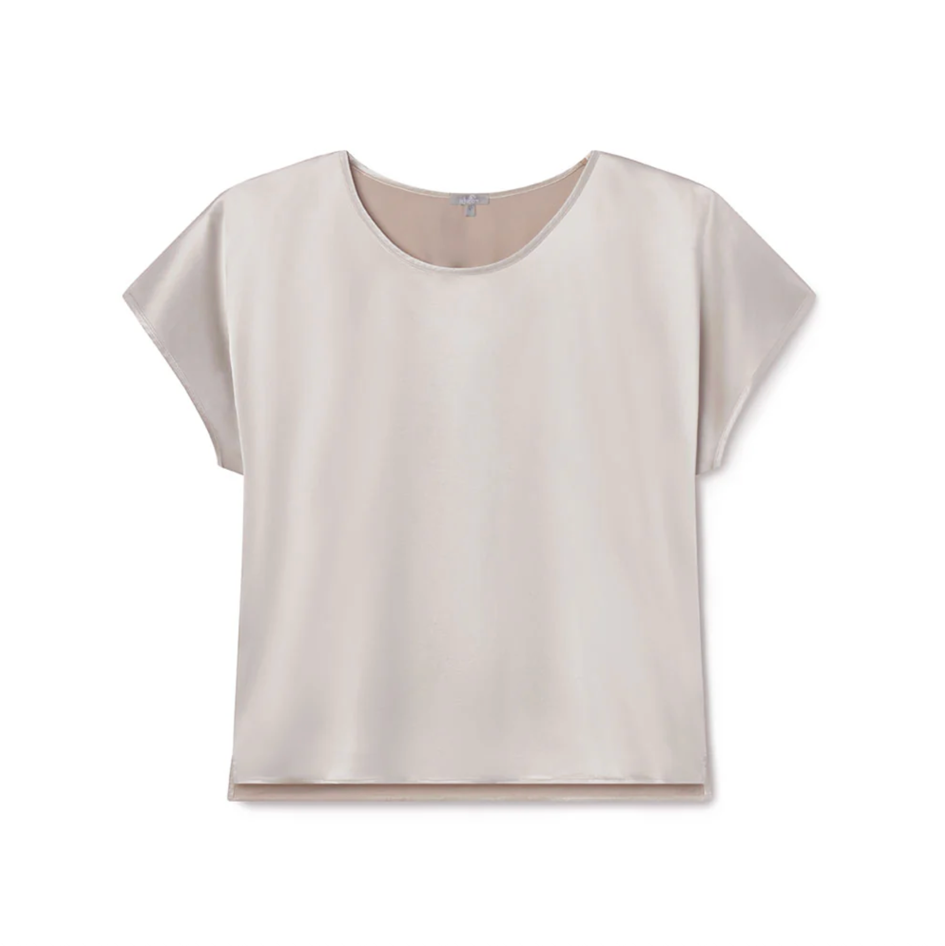 The Roxanne Shortsleeve Satin Pajama Set - Cloudy Mocha