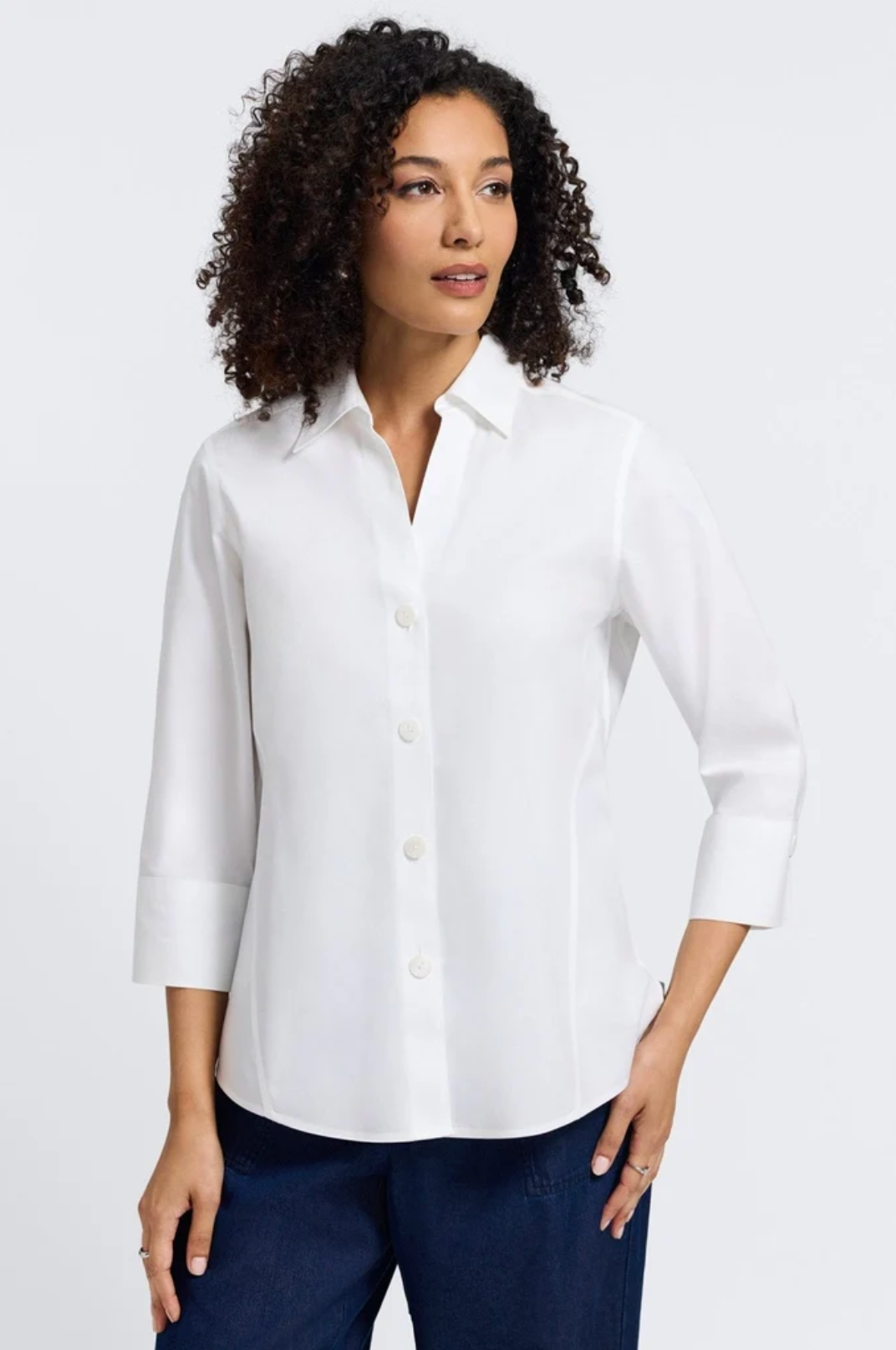 Paityn No Iron Pinpoint 3/4 Sleeve Shirt