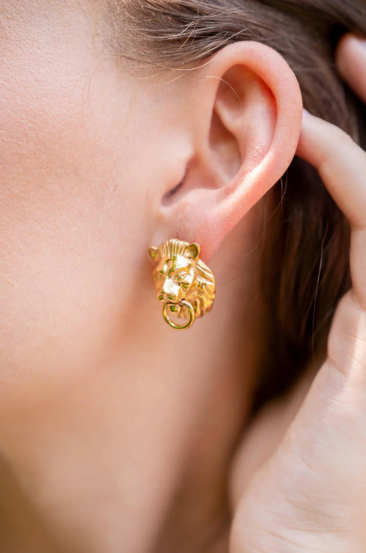 Lion Door Knocker Earrings Studs