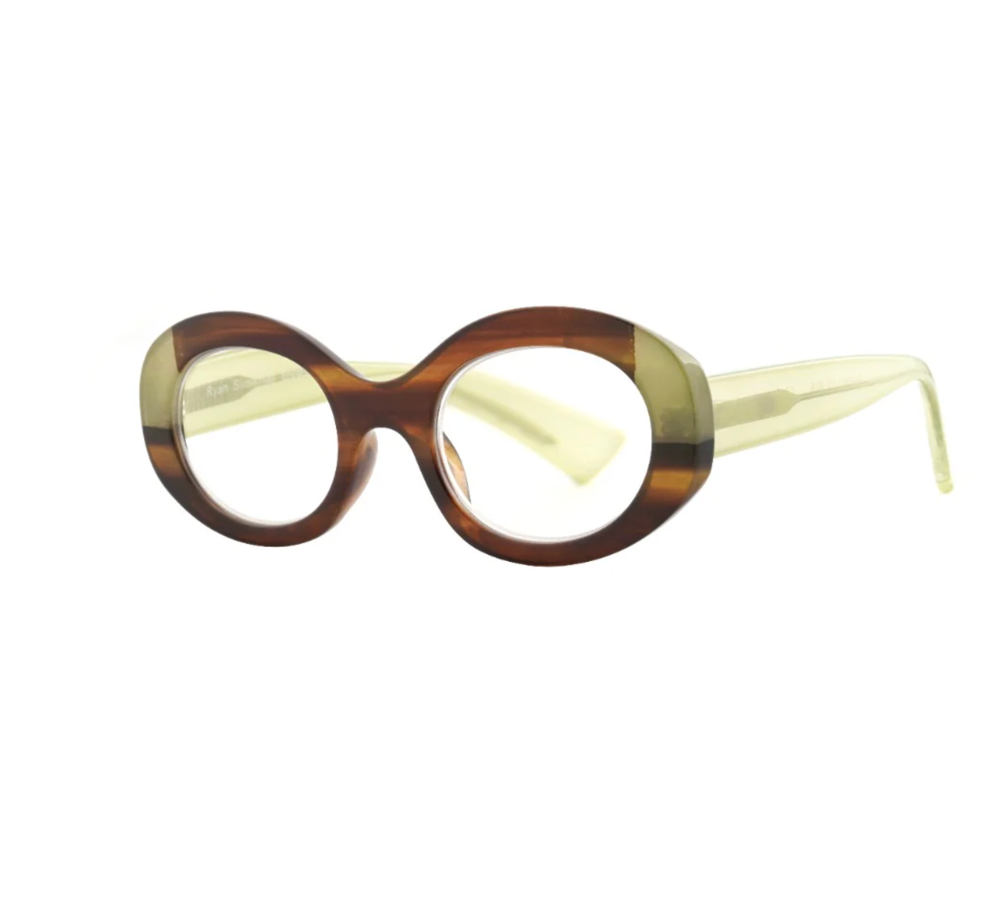 Seraphina Reading Glasses - Brown with Light Green Temples