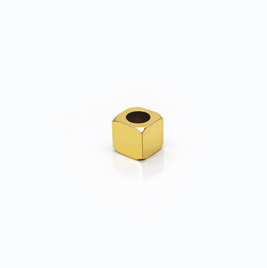 SQUARE OBJECT ON WHITE BACKGROUND WITH HOLE IN CENTER