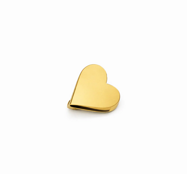 Gold heart-shaped object on a white background
