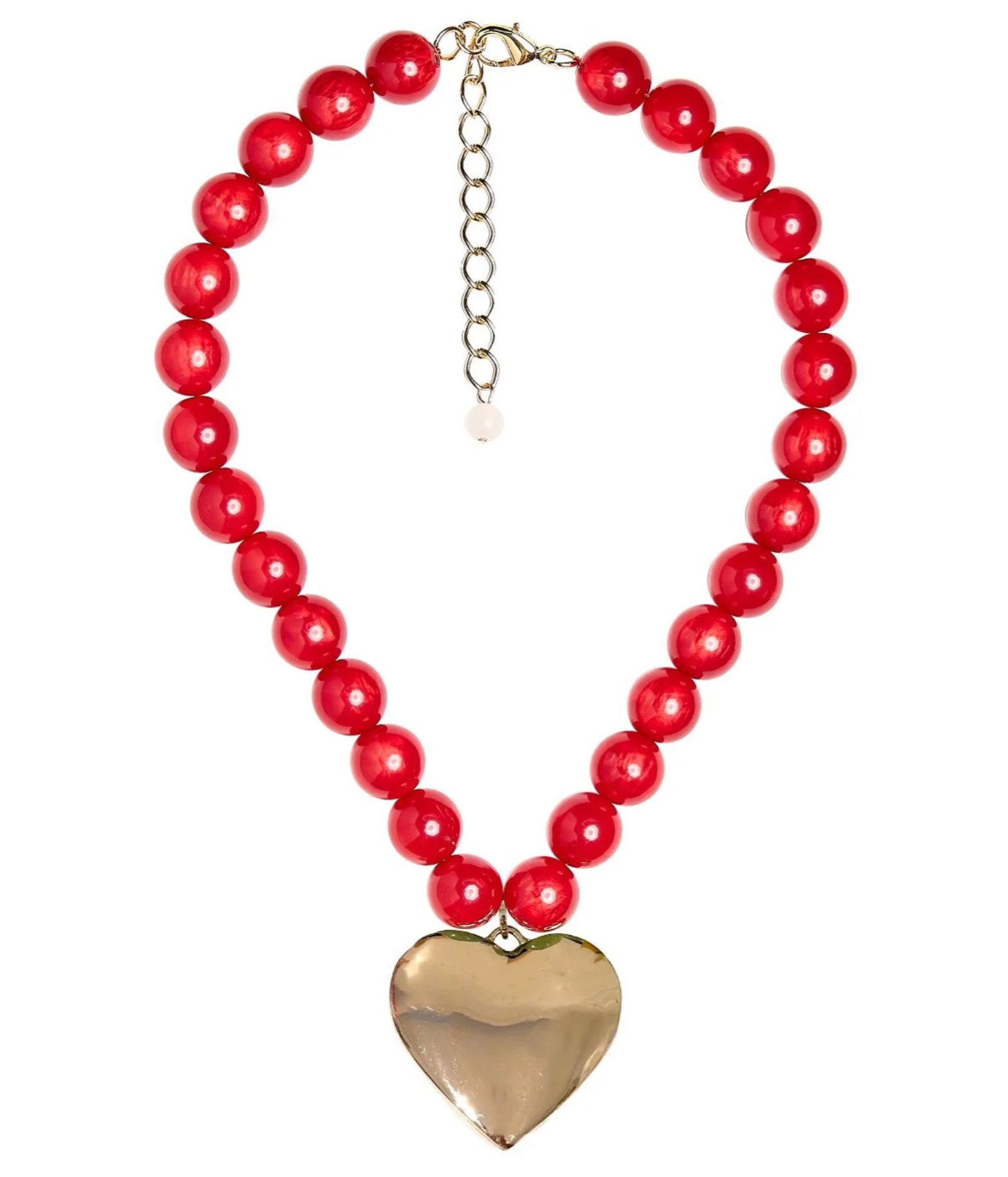 Dottie Heart Necklace - Red