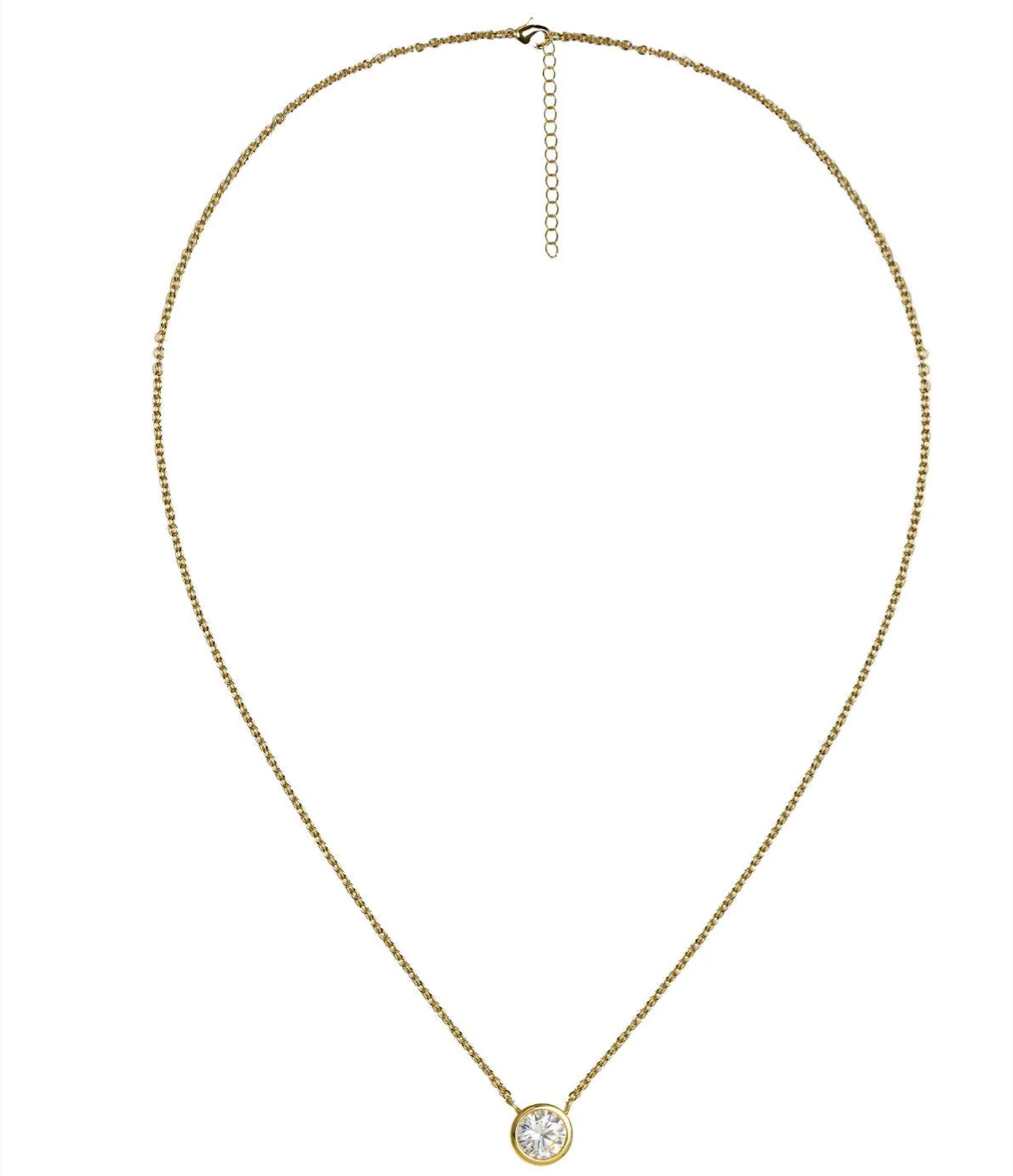 Large Bezel Necklace - Gold