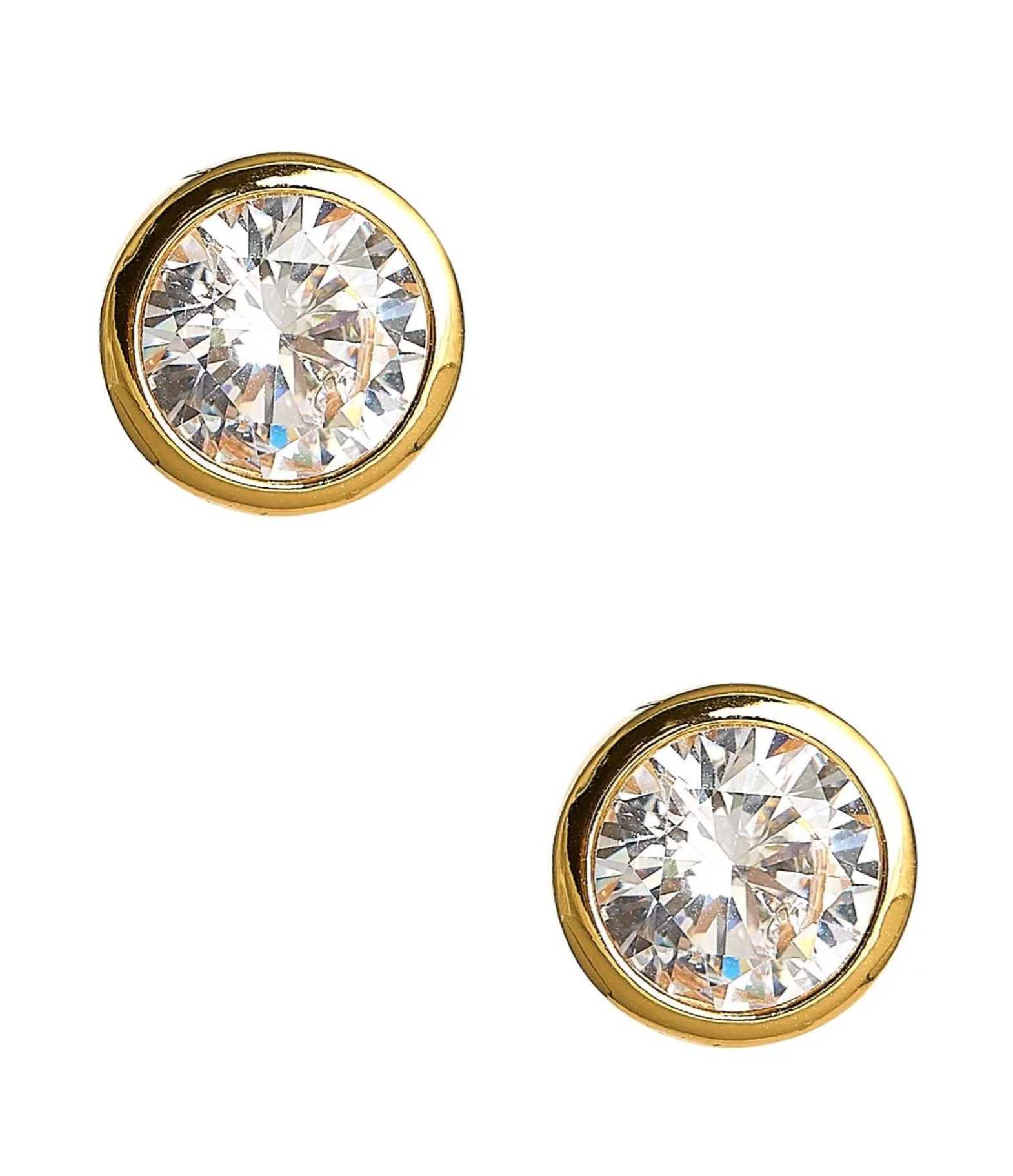 Bamboo Large Bezel Studs - Two Colors