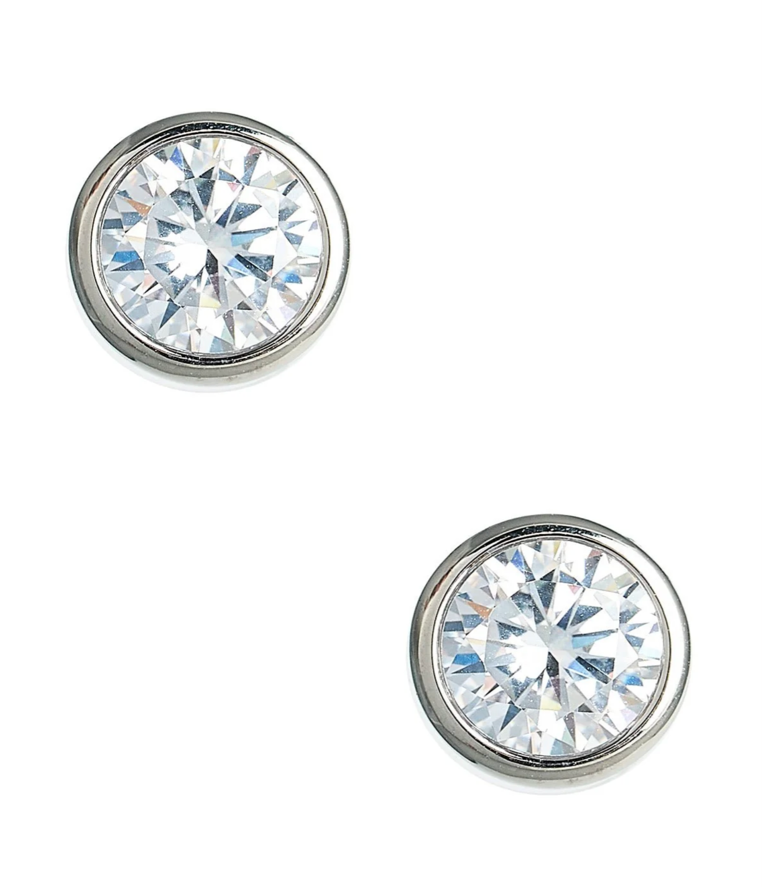 Bamboo Large Bezel Studs - Two Colors