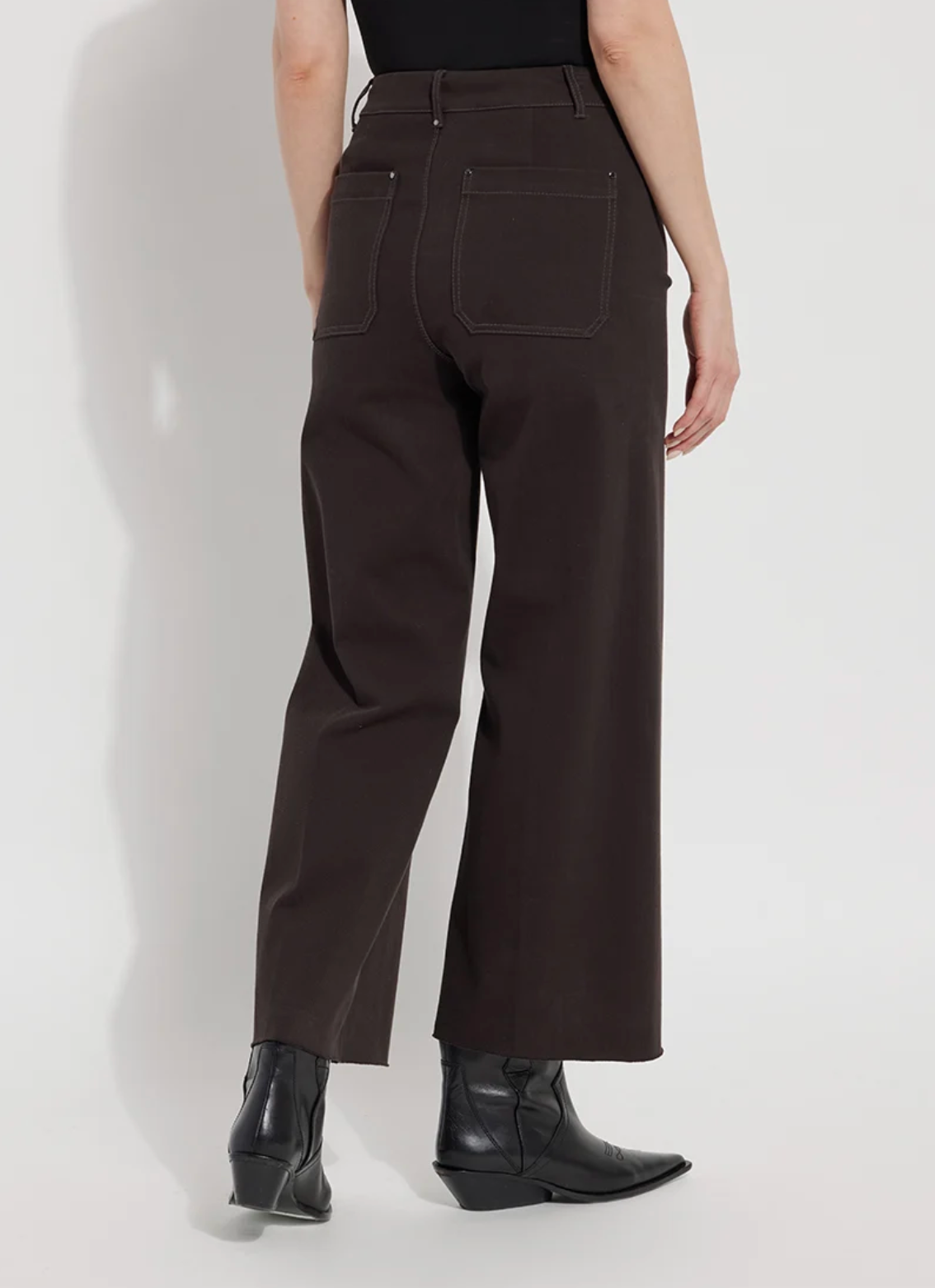 Erin Hi Waist Wide Leg Denim - Double Espresso