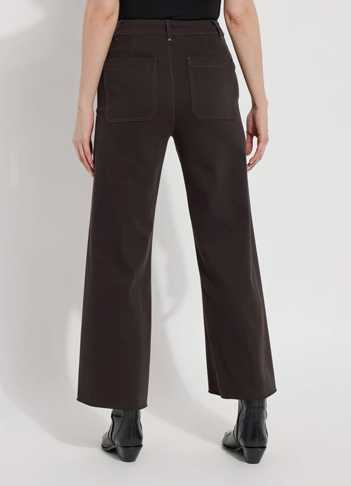 Erin Hi Waist Wide Leg Denim - Double Espresso