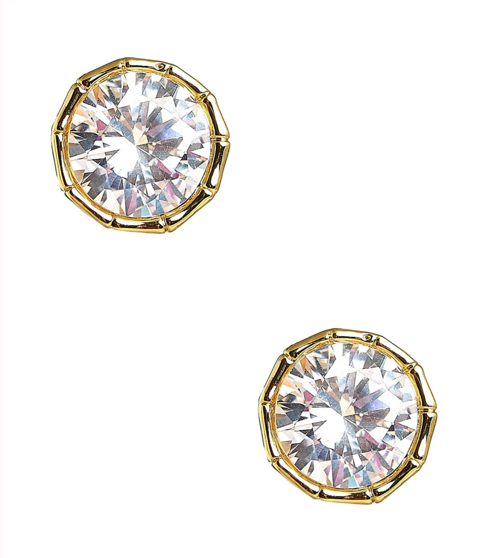 Bamboo Large Bezel Studs - Two Colors