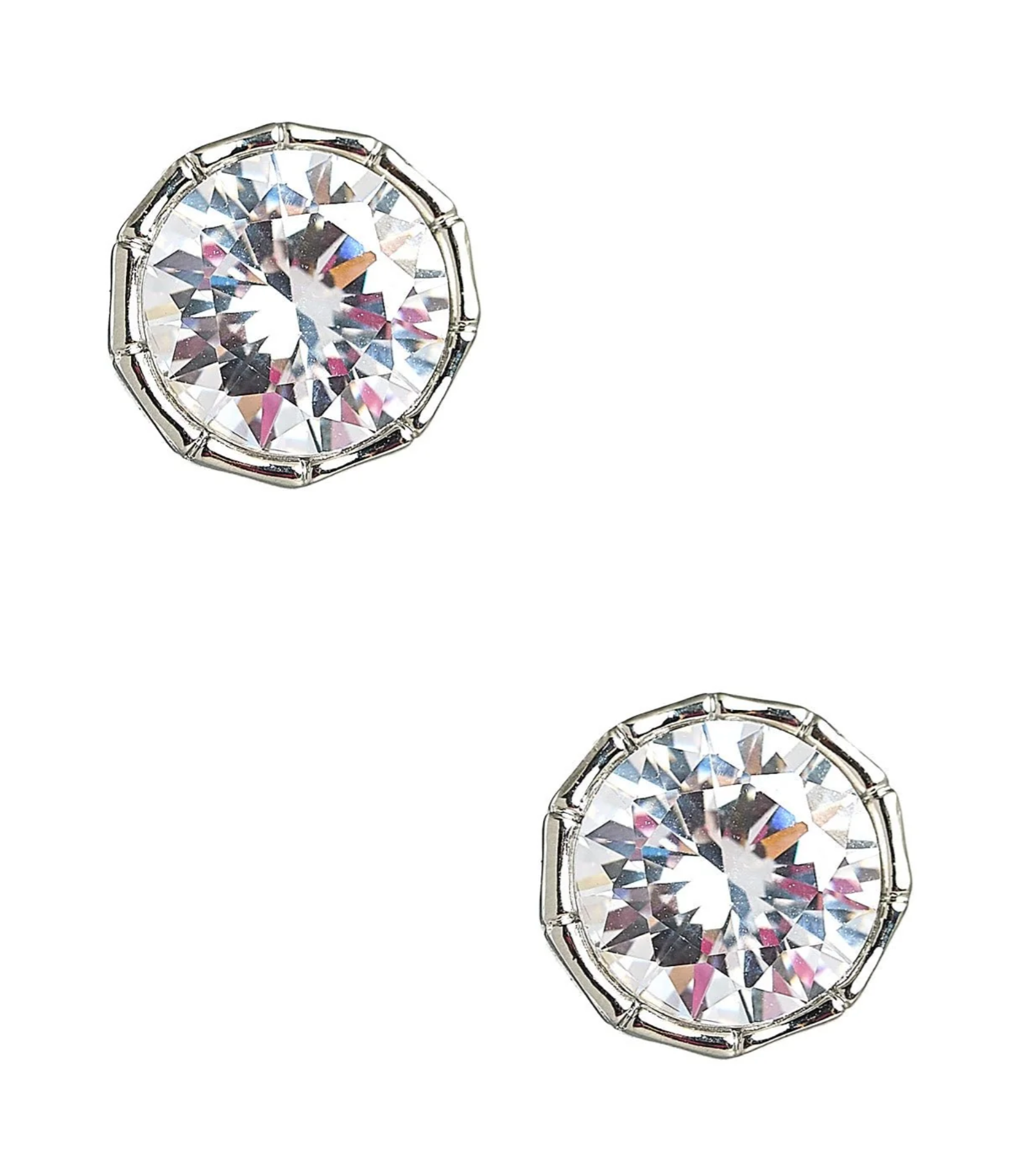 Bamboo Large Bezel Studs - Two Colors