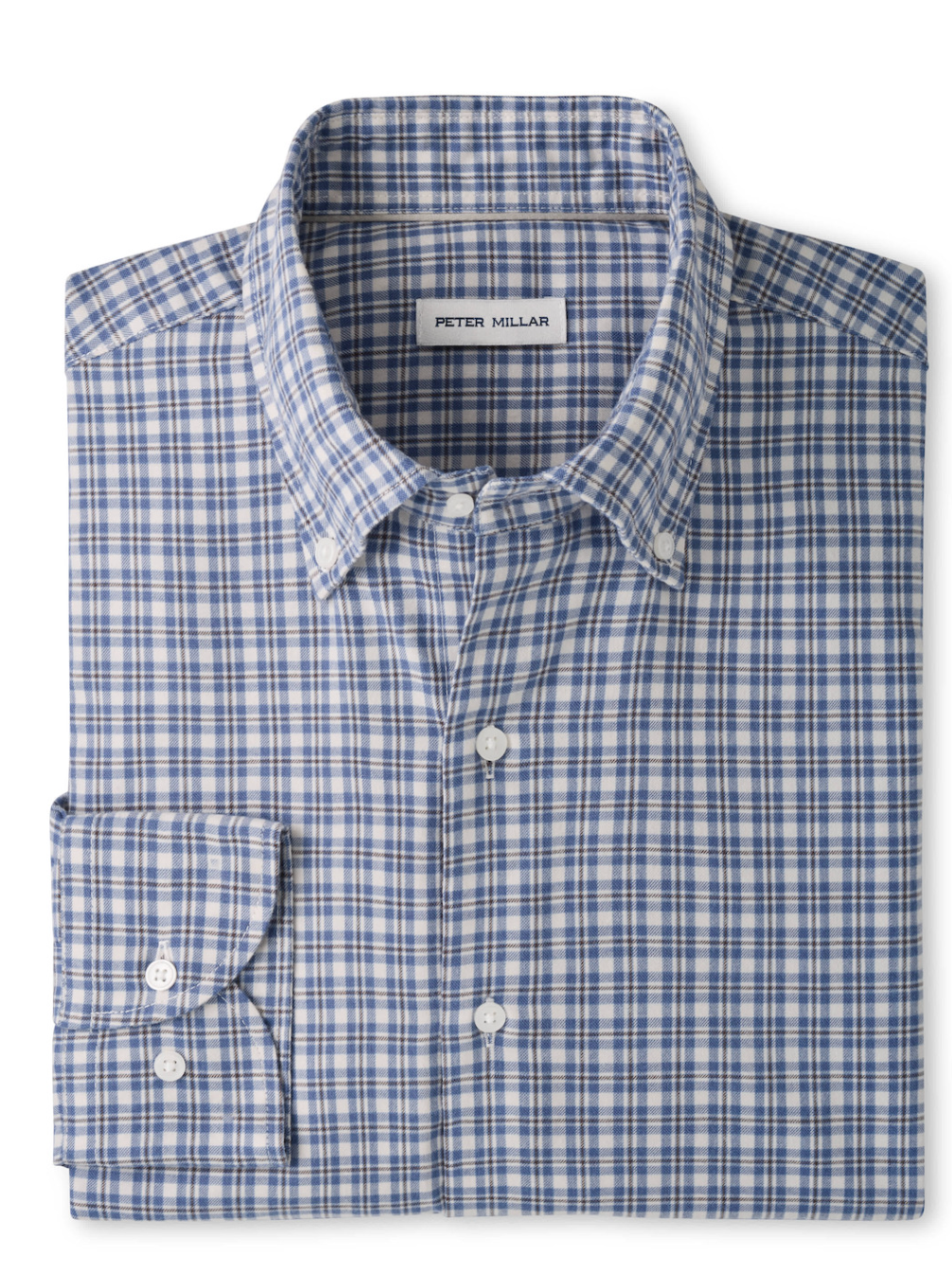 Oliver Performance Flannel Sport Shirt by Peter Millar -  Crown Blue