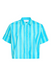 Blue and green striped shirt on a white background