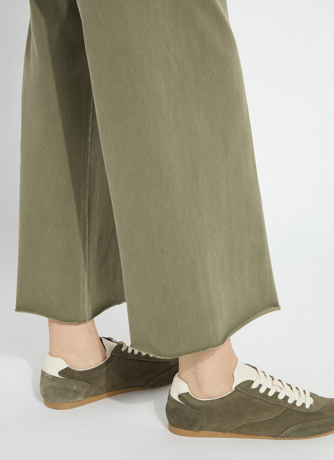 Erin Hi Waist Wide Leg Denim - Antique Wash Smoked Green
