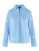FRENCH BLUE STRIPE COLLAR BUTTON DOWN ON WHITE BACKGROUND