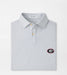 A light gray micro-patterned polo shirt by Peter Millar, featuring a small embroidered Georgia Bulldogs logo on the left chest, presented on a clean white background.