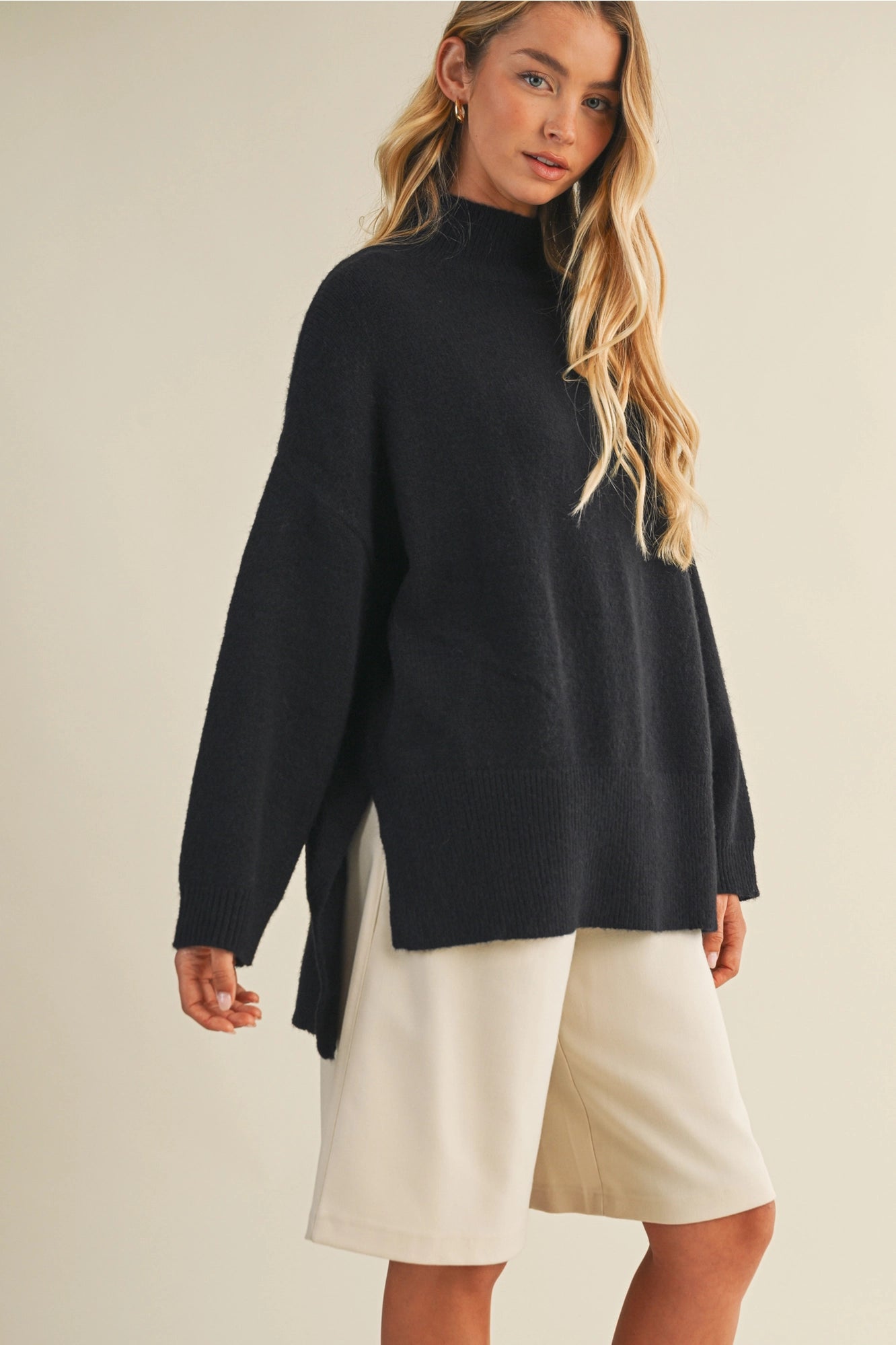 The Martin Mock Neck Sweater Top - Two Colors