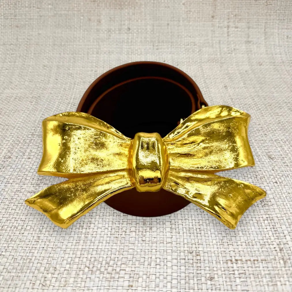 Big Bow Artisan Belt Buckle w/ Gold Finish